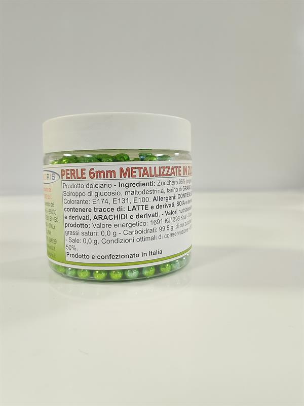 PERLINE VERDE METALLIZZATO MM 6 GR 150 - DECOR